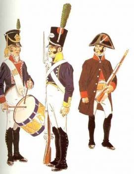 magen de las milicias de la Reconquista de Vigo, con los trajes habituales de la época.