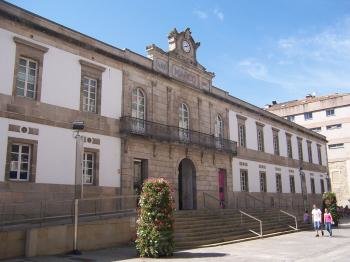 Entrada principal al Museo de Arte Contemporáneo de Vigo, en la calle del Príncipe.
