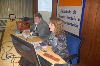 Fernando Ramos y Laura López Atrio, ex concejala de Educación de Vigo.