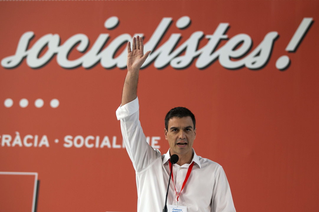Pedro Sánchez, durante el congreso extraordinario del PSC. 