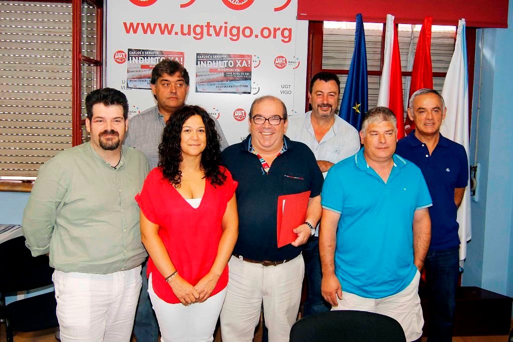 Componen la gestora los seis responsables de las federaciones (falta uno en la foto) y dos de UGT Galicia.