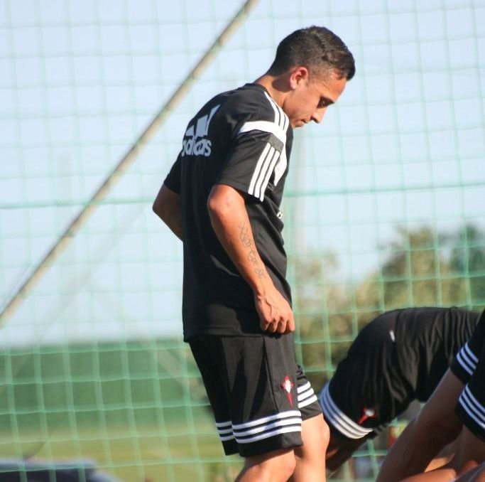 Fabián Orellana, durante un entrenamiento en Marbella.