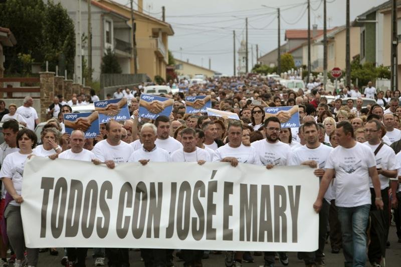 Manifestación de apoyo a la pareja desarrollada el pasado 28 de julio en Carballo.