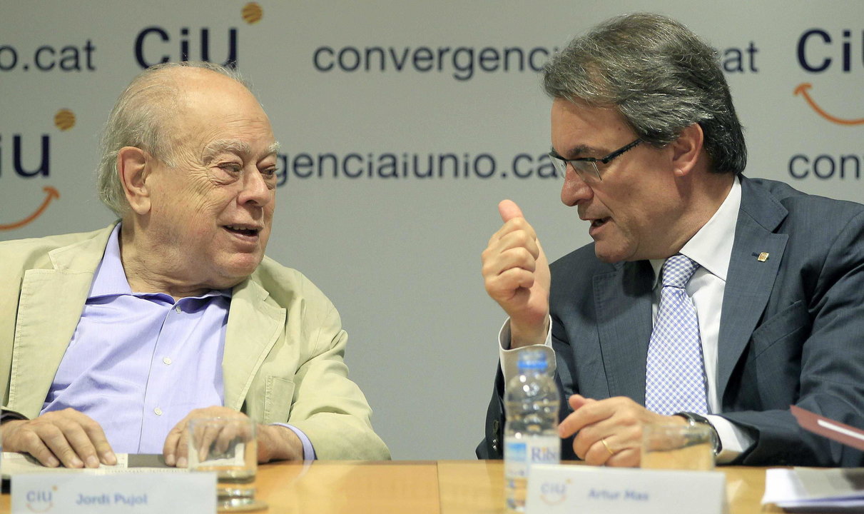 Pujol y Mas, durante la reunión de la ejecutiva de CiU, el pasado 15 de julio.