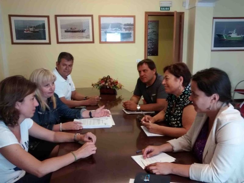Olaia Fernández durante la reunión mantenida con representantes del sector.
