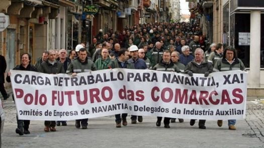 Una de las numerosas protestas desarrolladas por los trabajadores del astillero gallego.