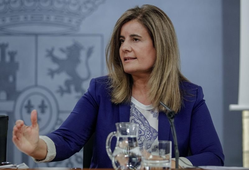 La ministra de Empleo, Fátima Báñez, durante la rueda de prensa tras el Consejo de Ministros. 