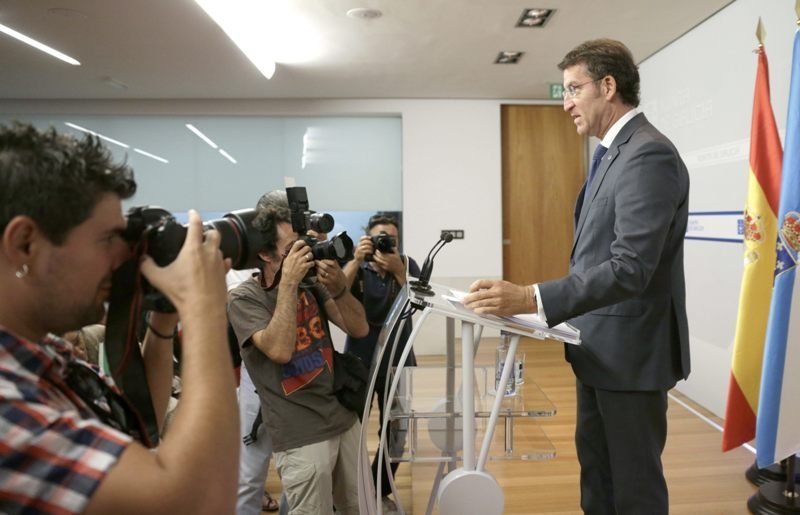 Núñez Feijóo, durante la rueda de prensa que ofreció tras la reunión del Consello de la Xunta.