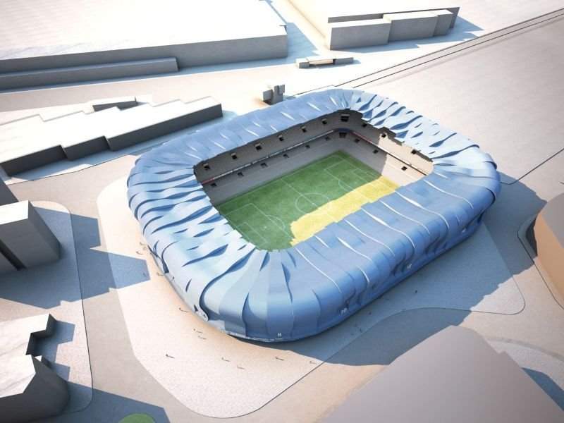 Maqueta del aspecto que presentaría el estadio de Balaídos tras la reforma, presupuestada en 30 millones.
