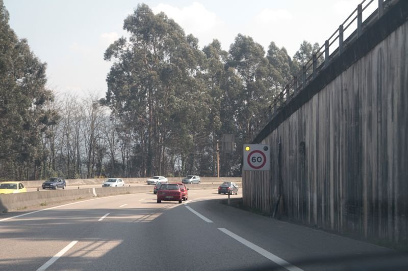 La autovía A-55, entre Vigo y Porriño, una de las más afectadas al contar con al menos tres tramos de velocidad diferentes.