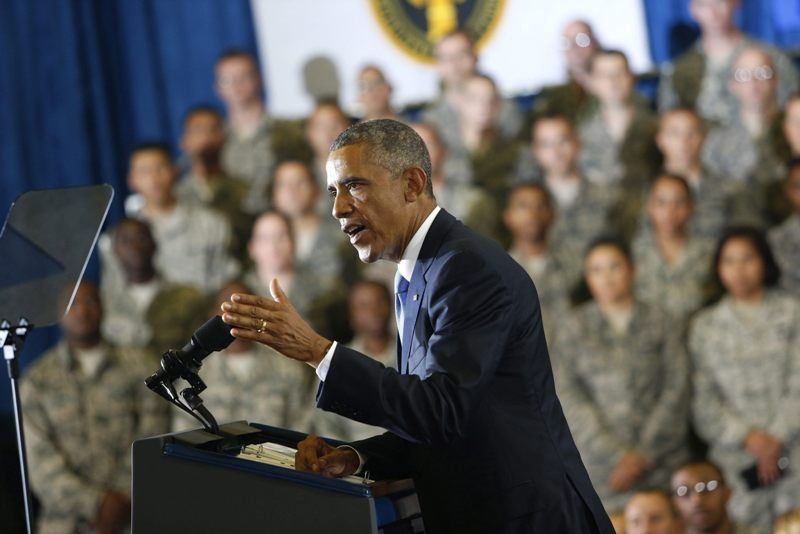 El presidente Barack Obama durante su intervención ante las tropas