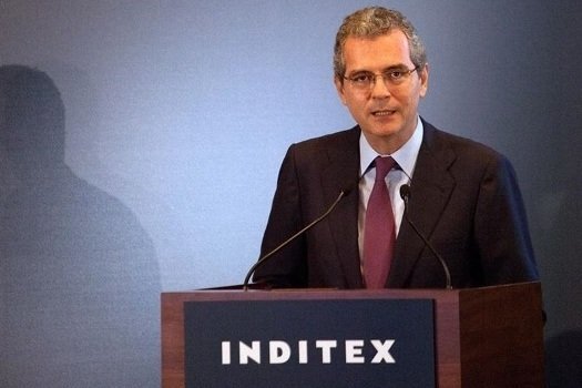Pablo Isla, presidente de Inditex, tras la junta del pasado año.