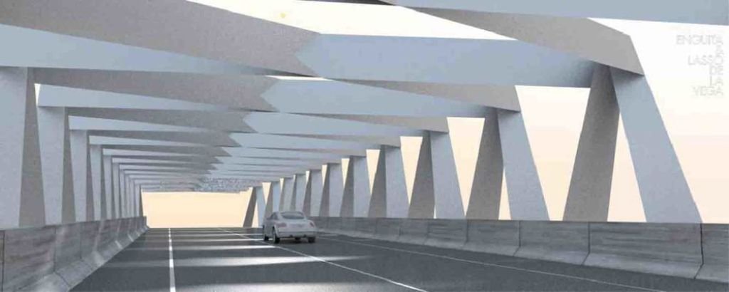 Una imagen inicial del estudio arquitectónico de la marquesina sola del túnel de A Cañiza.