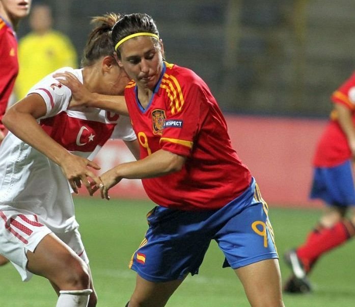 Verónica Boquete, en un partido con la selección española.