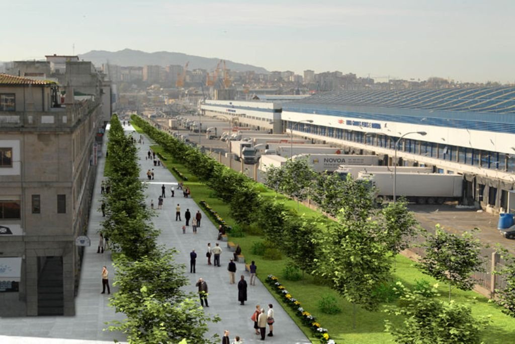La famosa imagen virtual del primer proyecto del túnel de Beiramar, con todo peatonal.
