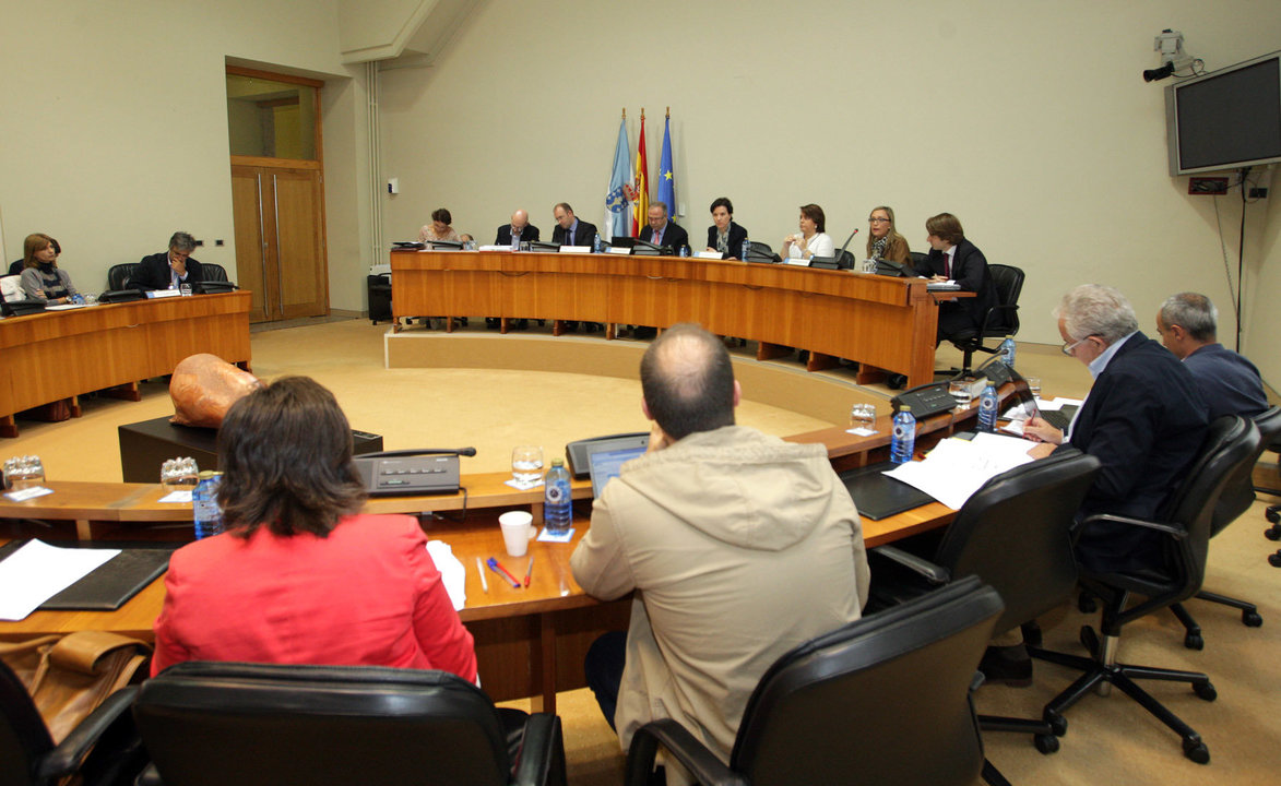 Los miembros de la Comisión de Economía e Facenda, durante la sesión de ayer.
