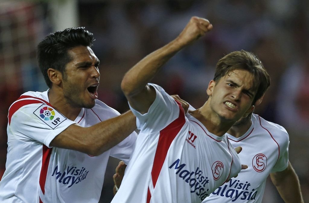 El canterano celeste Denis Suárez celebra con rabia su primer gol en Primera División.