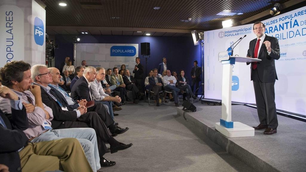 Mariano Rajoy, en el acto de clausura de la Intermunicipal que el Partido Popular celebró en Murcia.