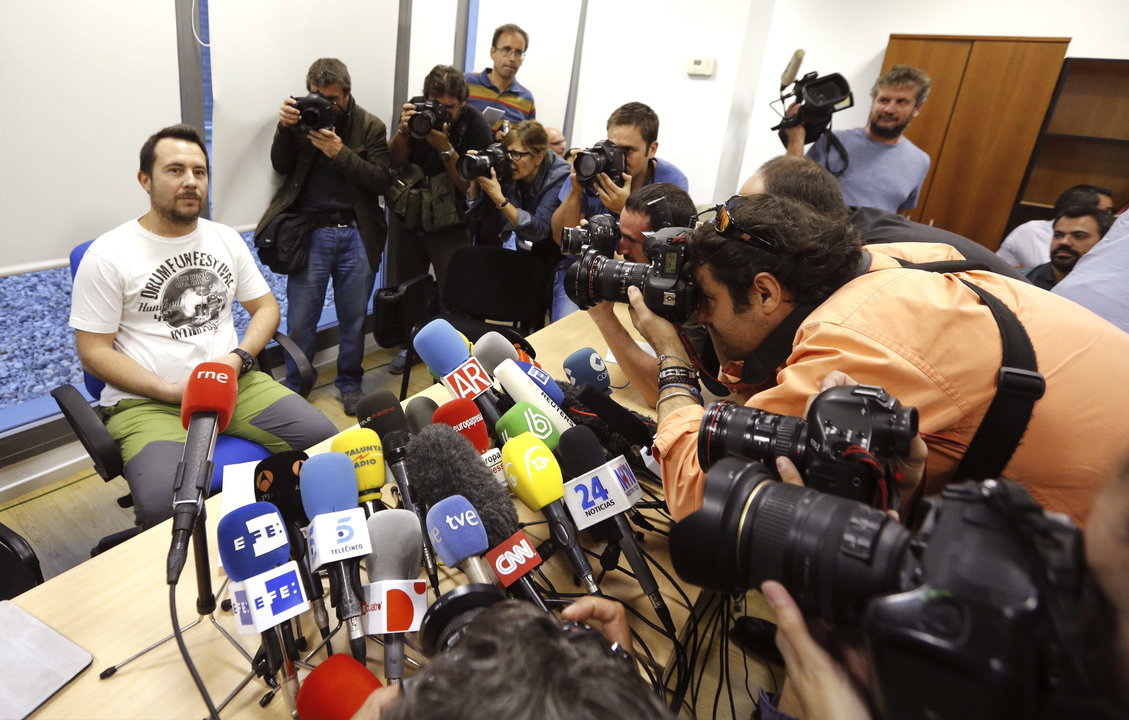 Javier Limón, antes de la multitudinaria rueda de prensa que ofreció ayer en Madrid.