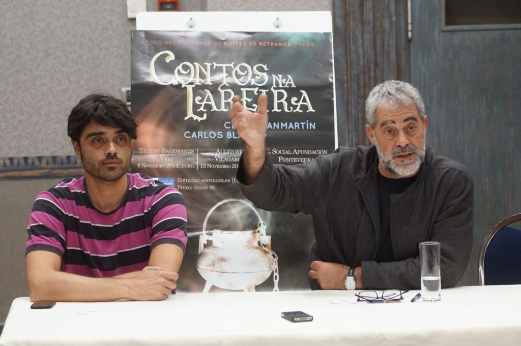 Santiago Segret, de Rababiero Producciones, e Carlos Blanco, onte, en Vigo.