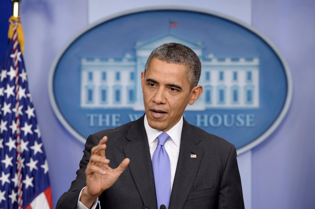 Michael Obama, durante una conferencia de prensa en la Casa Blanca.