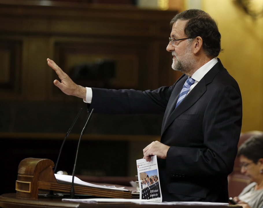 El presidente del Gobierno Mariano Rajoy, durante su comparecencia en el Congreso.