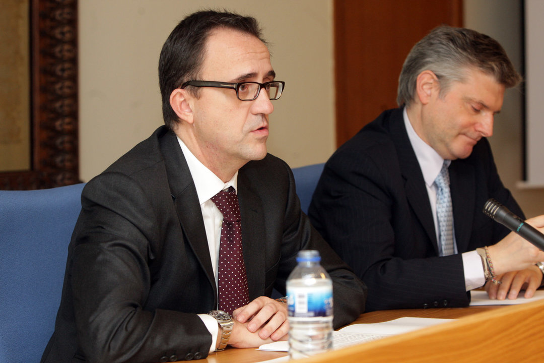 Ulpiano Villanueva, director de la Axencia Tributaria de Galicia, en una comparecencia pública.