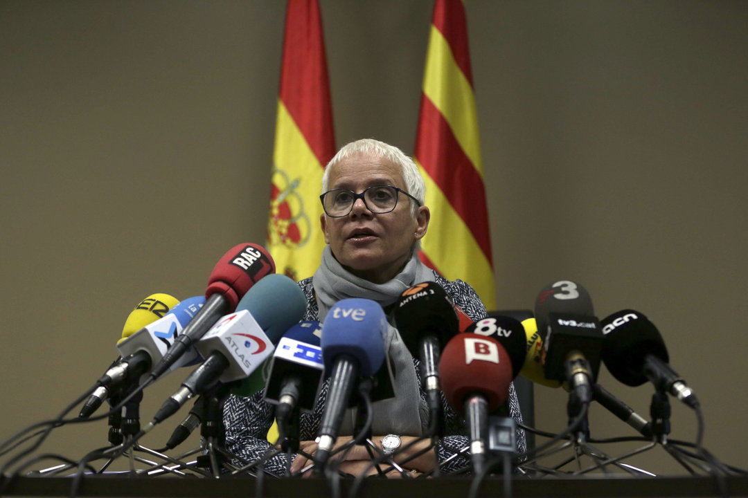 Ana Magaldi, fiscal jefe de Barcelona, durante su comparecencia ante los medios de comunicación.