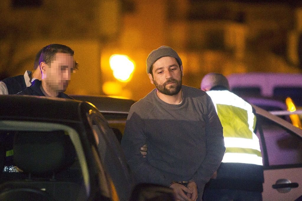 Daniel Pérez Berlanga, tras ser detenido por el ataque del viernes a la sede del PP en Madrid.