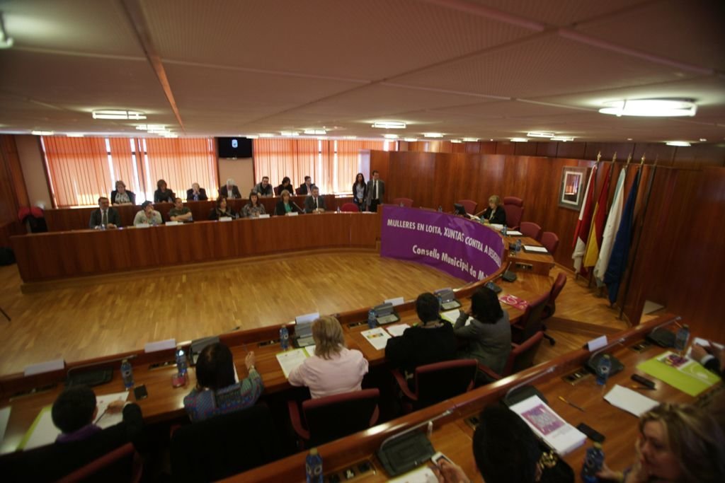 O salón de plenos acolleu onte o pleno específico do Consello Municipal da Muller onde se trataron os principais temas de desigualdade.