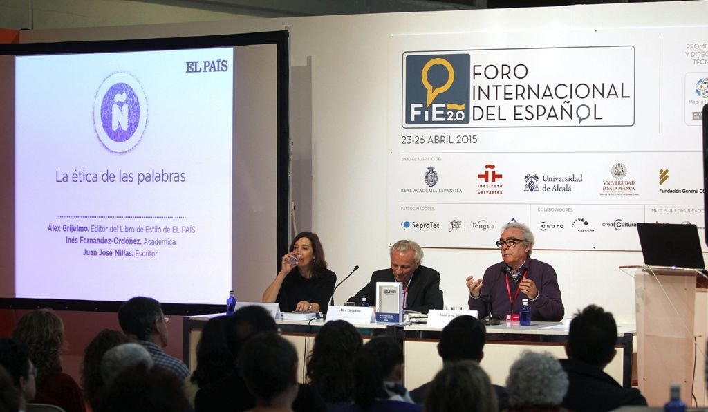 Inés Fernández-Ordoñez, Alex Grijelmo y Juan José Millás, en uno de los últimos encuentros del Foro.