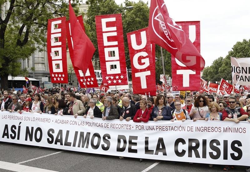 Vista general de la manifestación del Primero de Mayo de Madrid