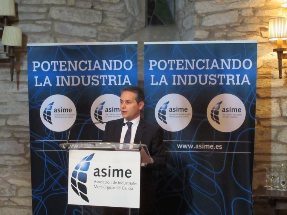 El secretario general de la patronal metalúrgica gallega, Enrique Mallón, ayer en Santiago.