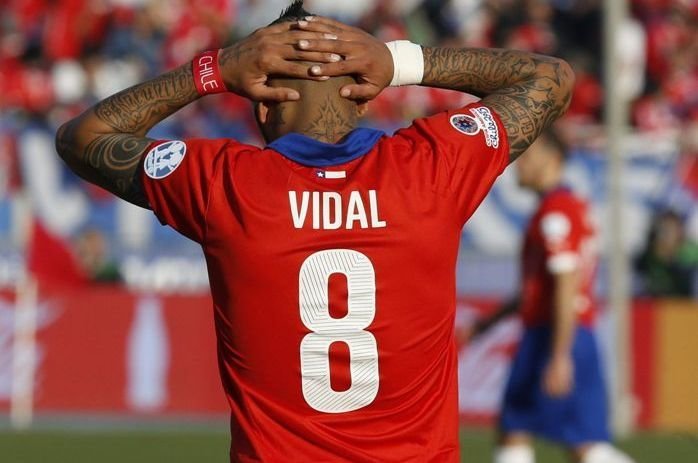 Arturo Vidal, durante la final de la Copa América anoche.