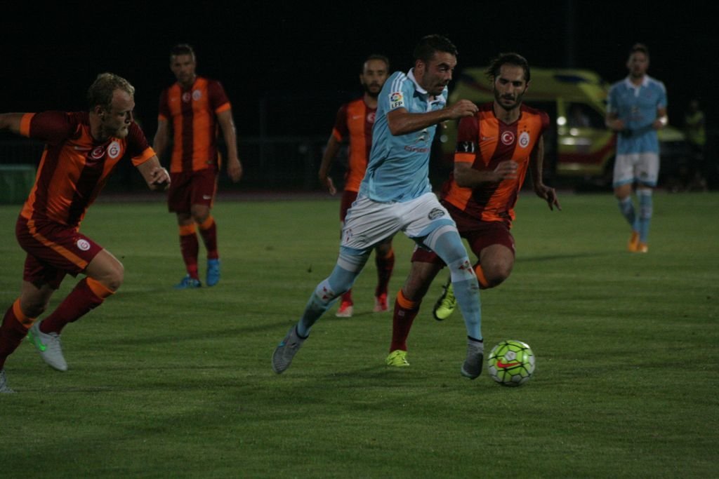 Aspas, en la imagen durante el partido ante el Galatasaray, sumó dos goles y una asistencia en 263 minutos.