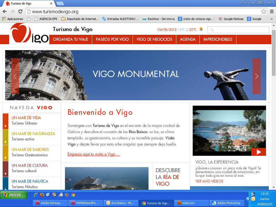 La página oficial de la concellería de Turismo, turismode vigo.org está entre las 11.400 webs más visitadas de toda España. Muestra fotografías, vídeos y propuestas para conocer la ciudad.