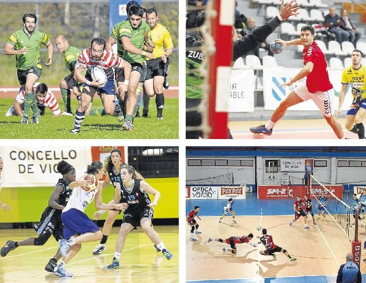 Partidos del Blusens Vigo Rugby, el Octavio, el Celta Bosco y el Club Vigo Voleibol esta temporada.