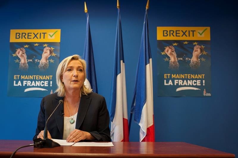 La presidenta del ultraderechista Frente Nacional (FN), Marine Le Pen