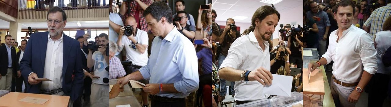 Rajoy, Sanchez, Iglesias y Rivera ejercen su derecho al voto