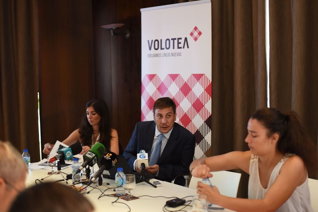 El director general de Volotea, Ricard Lozano, hizo balance de dos años en Vigo.