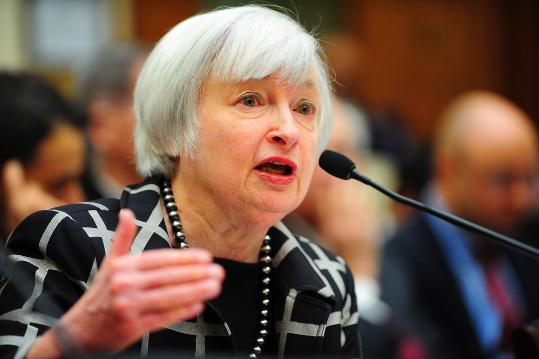 La presidenta de la Reserva Federal, Janet Yellen, que preparó ayer a los mercados para la subida de tipos.