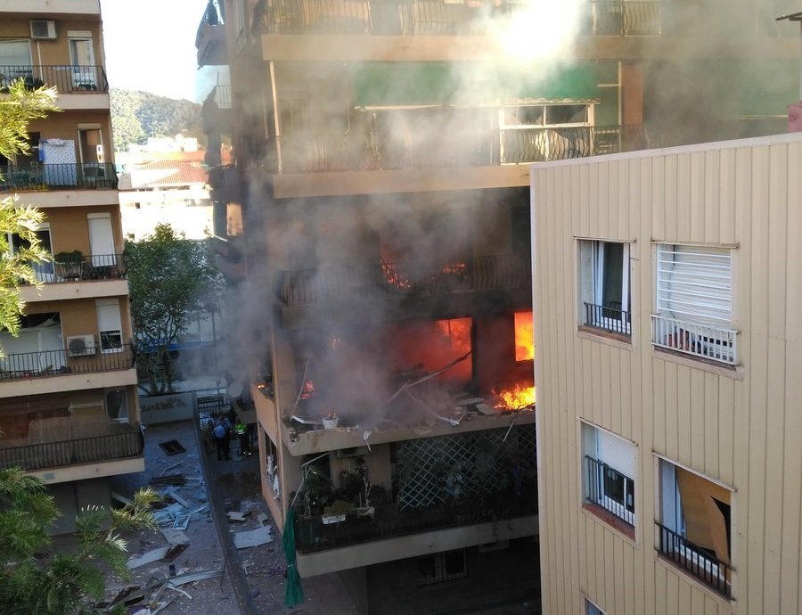 Imagen del estado de la vivienda tras la explosión capturada por un vecino.