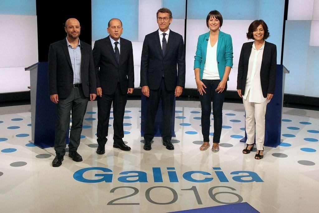 Los candidatos a las elecciones autonómicas del domingo durante el debate televisivo.