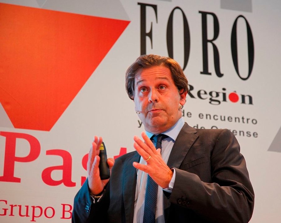 Ignacio Rivera, durante su conferencia sobre la empresa f  amiliar y sus claves de éxito en Expourense.