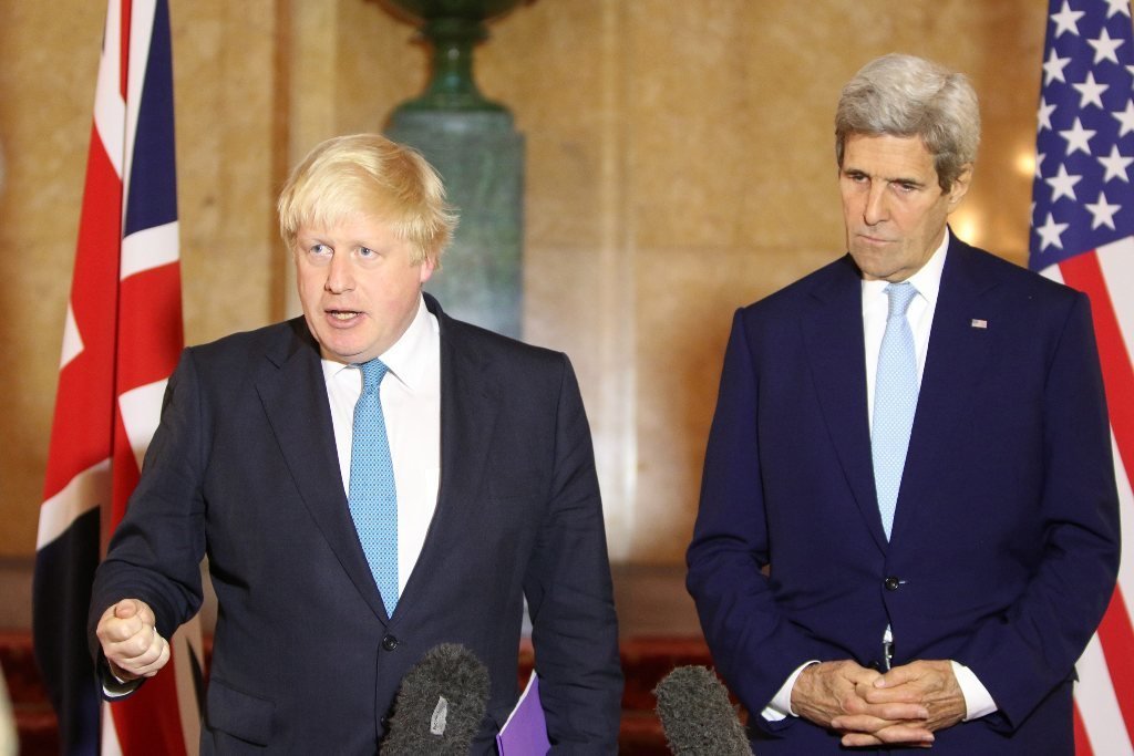 Johnson y Kerry, durante la rueda de prensa conjunta que ofrecieron en Londres.