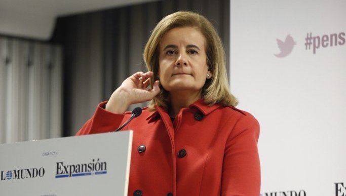 La ministra Fátima Báñez, durante el foro económico desarrollado ayer en Madrid.
