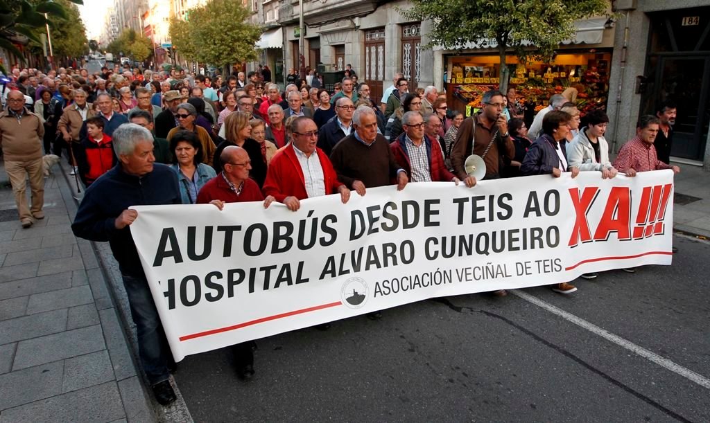 Cientos de vecinos piden un autobús desde Teis hasta el Álvaro Cunqueiro