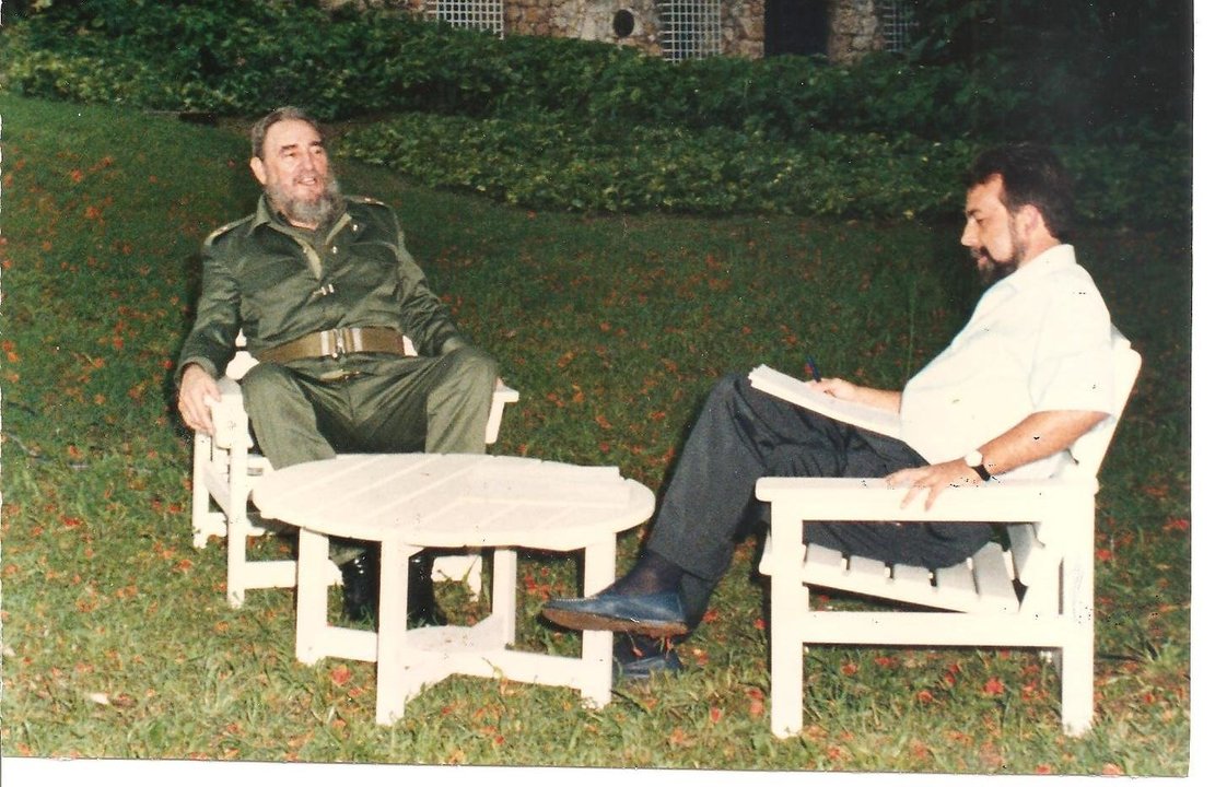 Fidel Castro y Alfredo Conde, durante su entrevista.