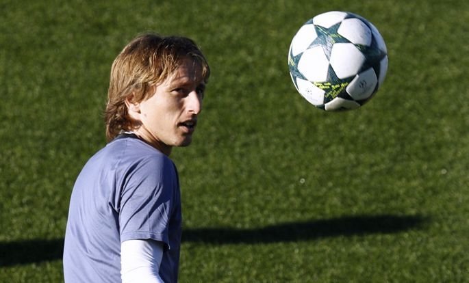 Modric, durante la sesión de trabajo de ayer del Real Madrid.