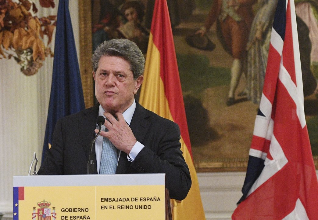 Trillo, durante la rueda de prensa que ofreció en la Embajada de España en Reino Unido.